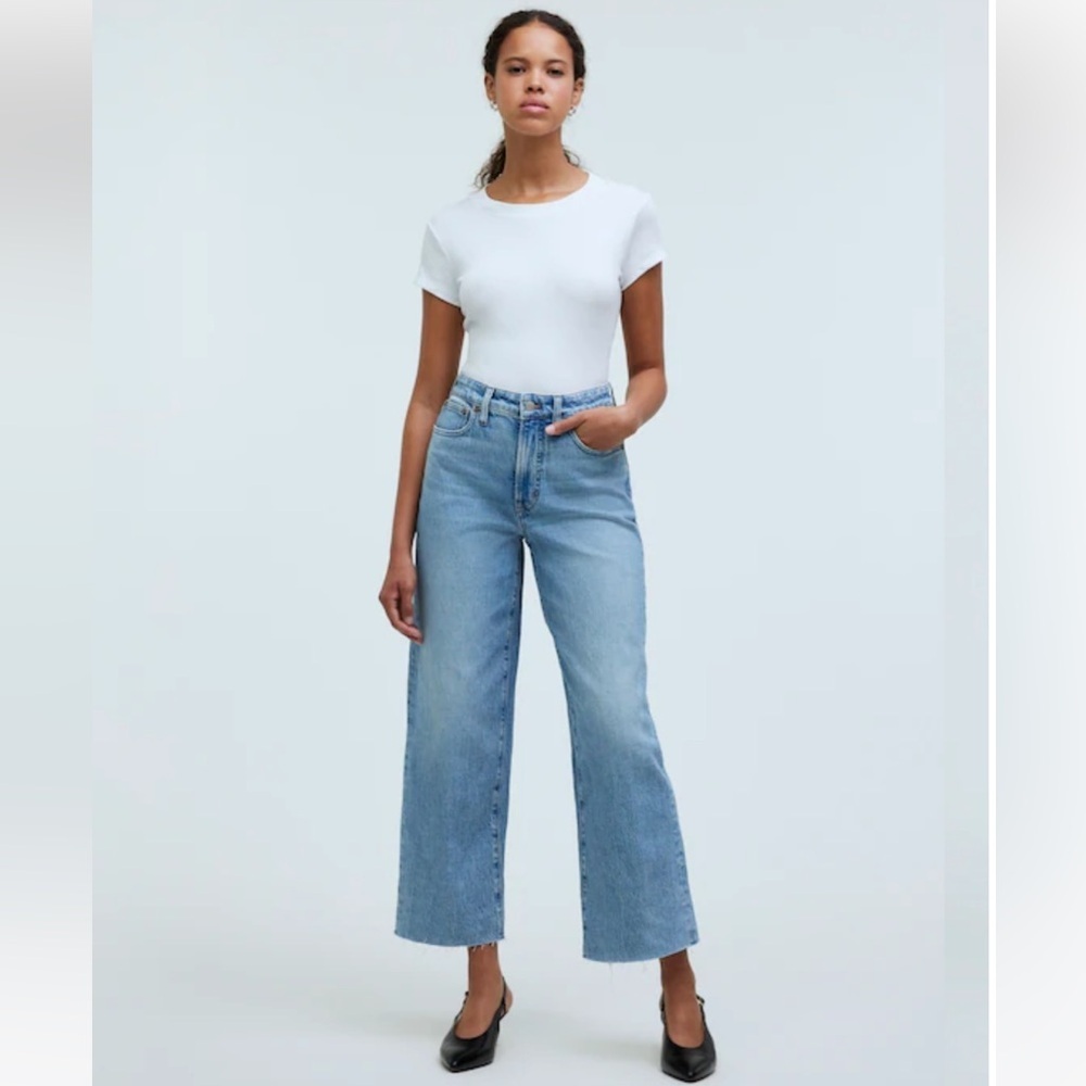 MADEWELL The Curvy Perfect Vintage Wide-Leg Crop Jean NWT Size 25P - Picture 13 of 14